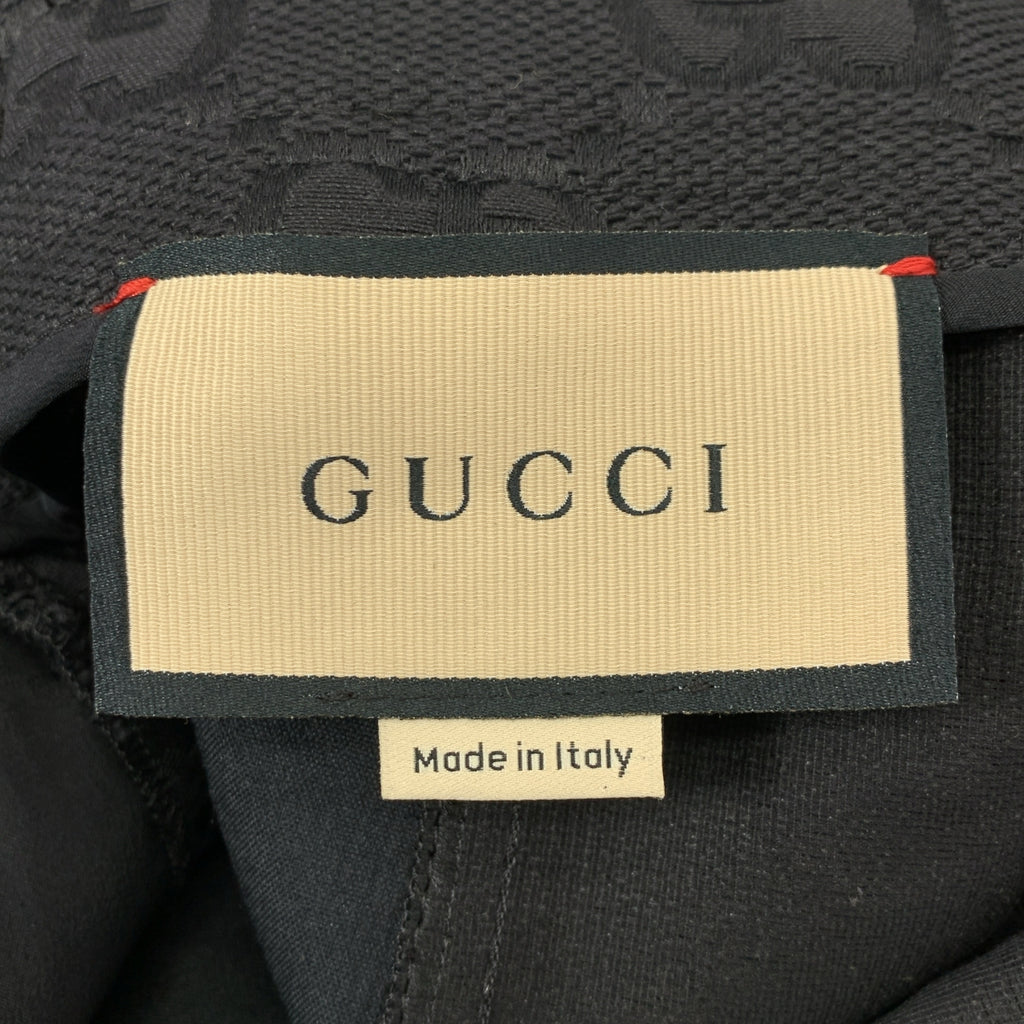 【美品】  GUCCI / グッチ | 2022SS | Monogram Pants / ジャガード GGロゴ 裾ジップ アジャスター パンツ | 44 | ブラック | メンズ