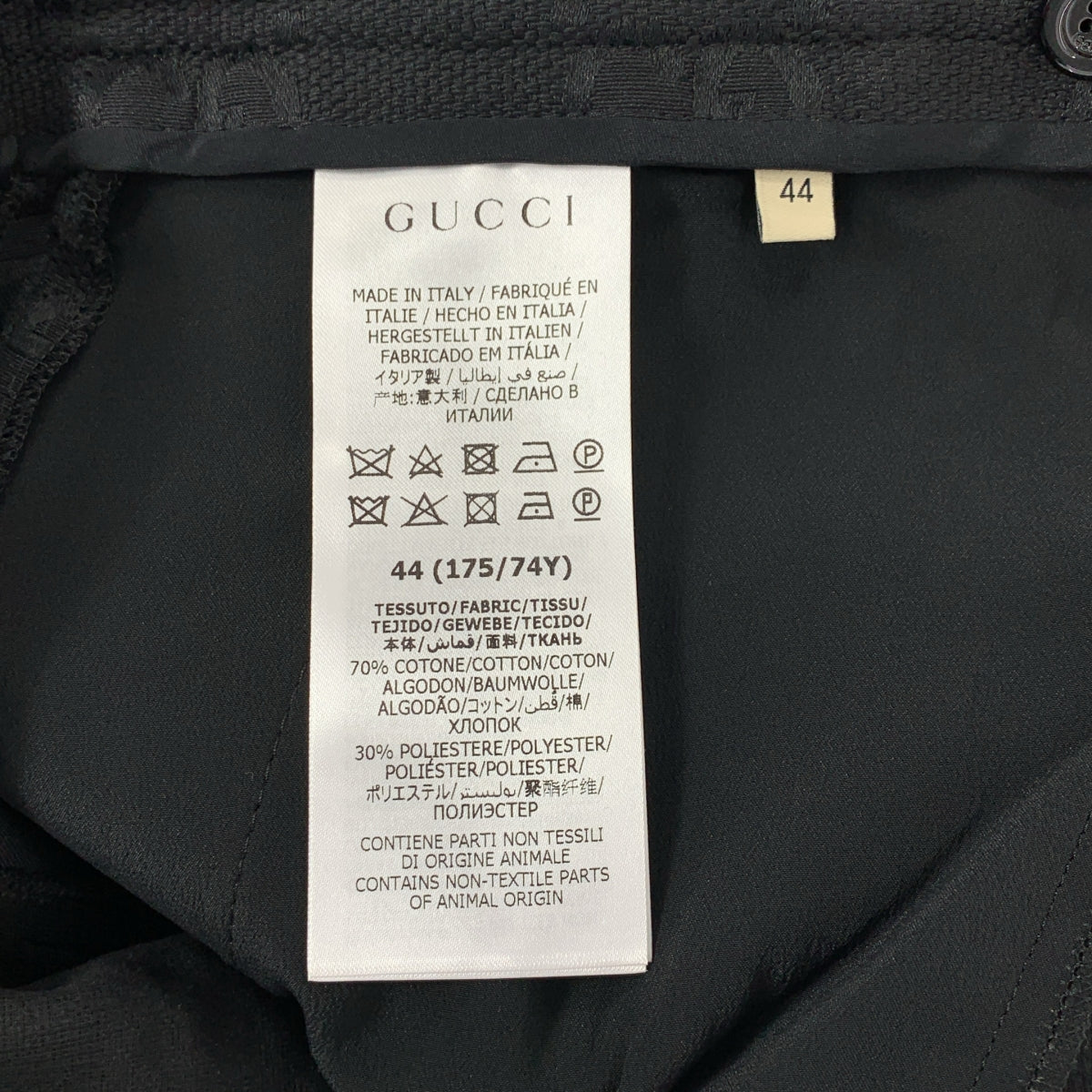 【美品】  GUCCI / グッチ | 2022SS | Monogram Pants / ジャガード GGロゴ 裾ジップ アジャスター パンツ | 44 | ブラック | メンズ