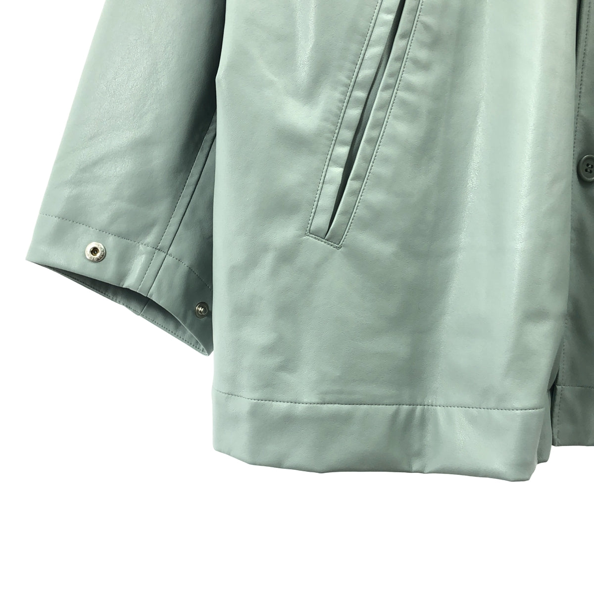 【美品】  AMERI / アメリ | × N.HOOLYWOOD / エヌハリウッド FAKE LEATHER JACKET / フェイクレザー オーバー ジャケット | S | グレー | レディース