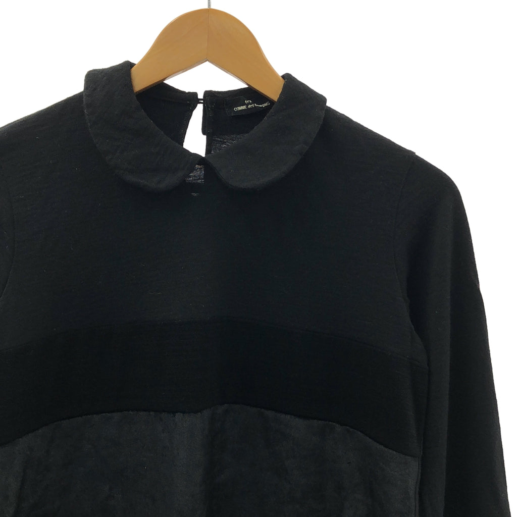 COMME des GARÇONS 針織衫 | 1995秋冬 | 羊毛與絲絨針織衫，圓領，撞色裝飾 |