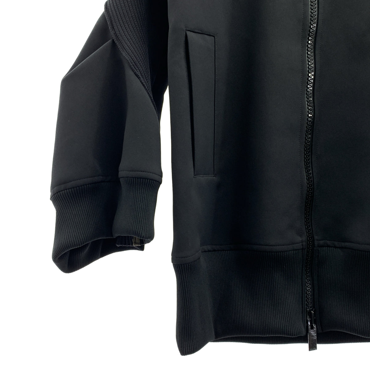 【美品】  sacai / サカイ | 2023SS | TECHNICAL JERSEY BLOUSON テクニカル ジャージー ブルゾン ジャケット | 2 | ブラック | レディース