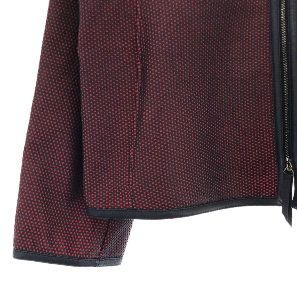 ARMANI COLLEZIONI / アルマーニコレツォーニ | メッシュ ボンディング パイピング ノーカラージャケット | 40 | ネイビー | レディース