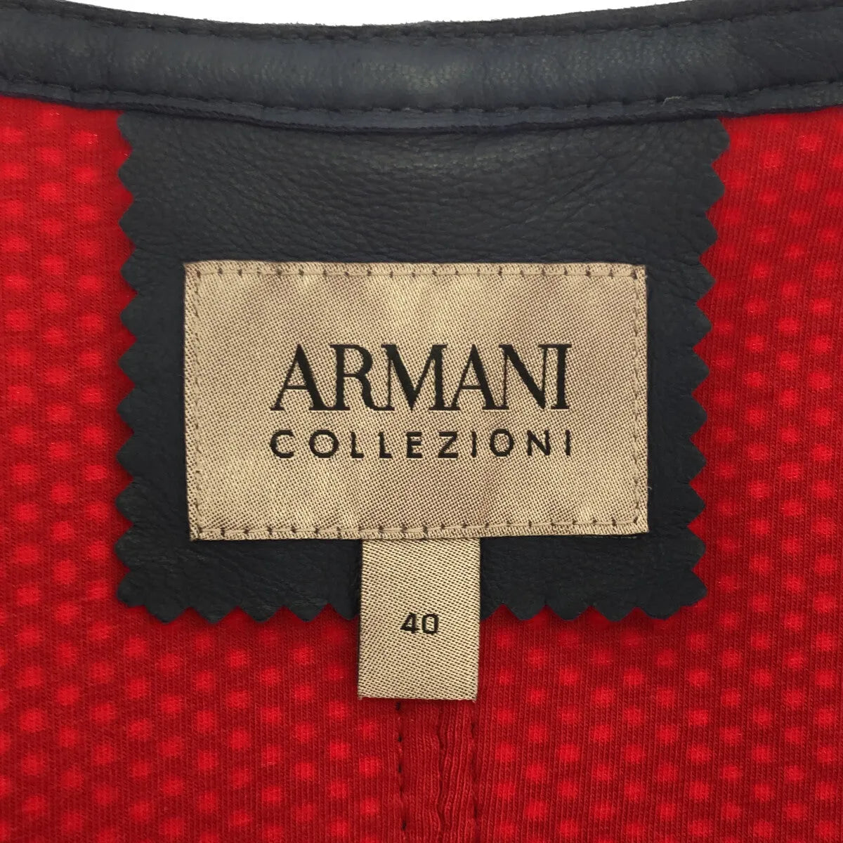ARMANI COLLEZIONI / アルマーニコレツォーニ | メッシュ ボンディング パイピング ノーカラージャケット | 40 | ネイビー | レディース