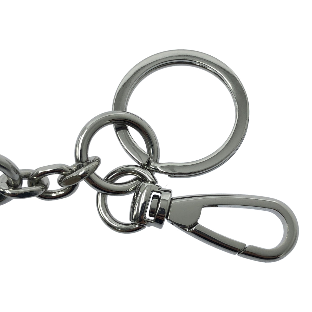 【美品】  Maison Margiela / メゾンマルジェラ | 2024SS | FOUR STITCHES KEYRING LARGE ロゴ キーリング | ホワイト / ブラック | レディース