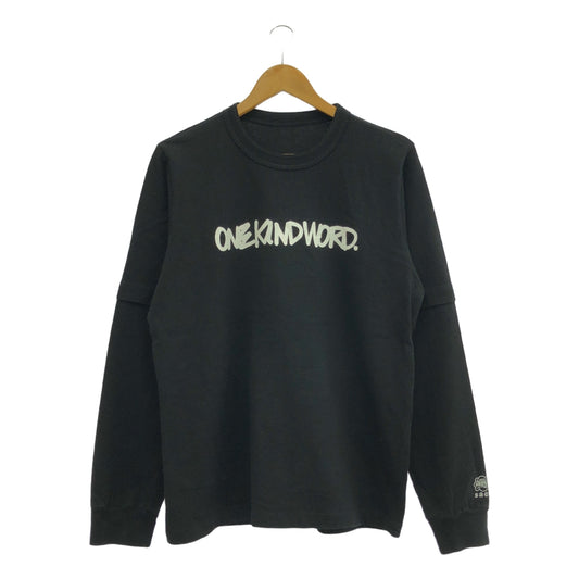 sacai / サカイ | 2023SS | × Eric Haze One Kind Word / ロゴ プリント レイヤード スリーブ Tシャツ カットソー | 3 | ブラック | メンズ