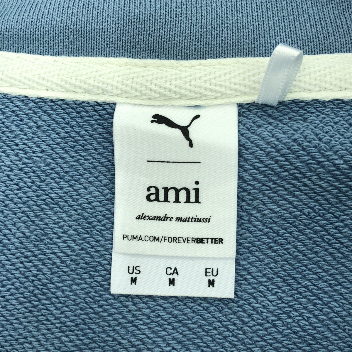 AMI Alexandre Mattiussi / 아미 알렉산드르 마튜시 | 2022AW | HALF ZIP SWEATSHIRT 하프 Zip 스웨트 | M | 라이트 블루 | 남성