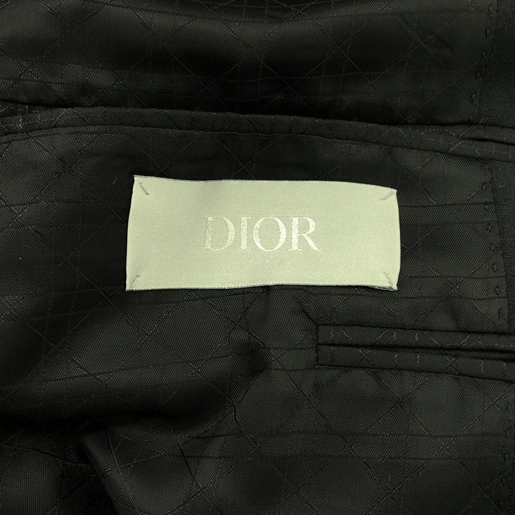【美品】  Dior / ディオール | 2022AW | セットアップ / ウール モヘア ストラップ ダブルブレスト テーラードジャケット / スラックス | 48 | ブラック | メンズ