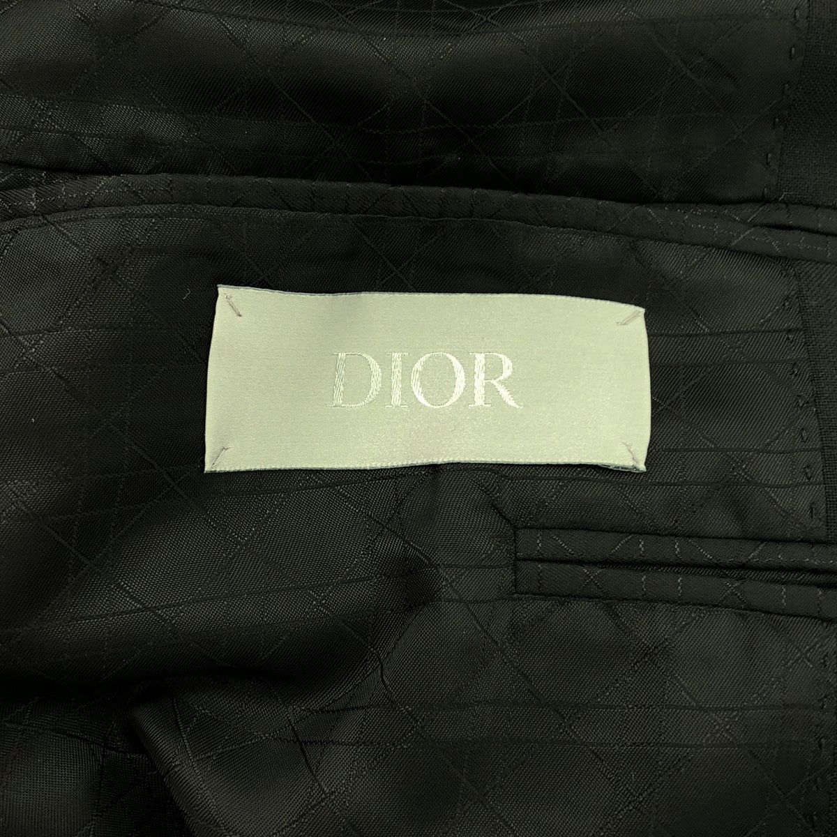 [品相良好] Dior | 2022AW | Set-up / 羊毛馬海毛肩帶雙排扣訂製外套 / 休閒褲 | 48 | 黑色 | 男士