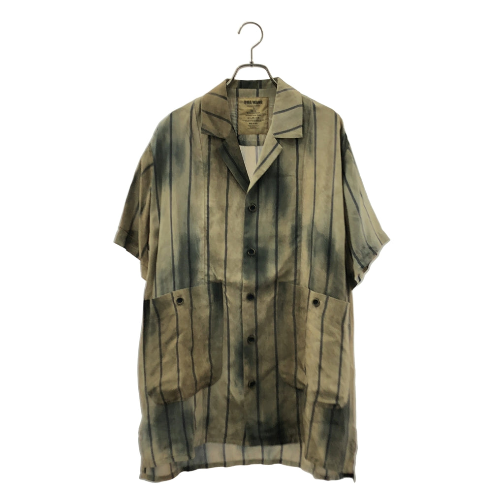 UMA WANG / ユマワン | TERRY TOP ストライプ オープンカラー シャツ | S | メンズ