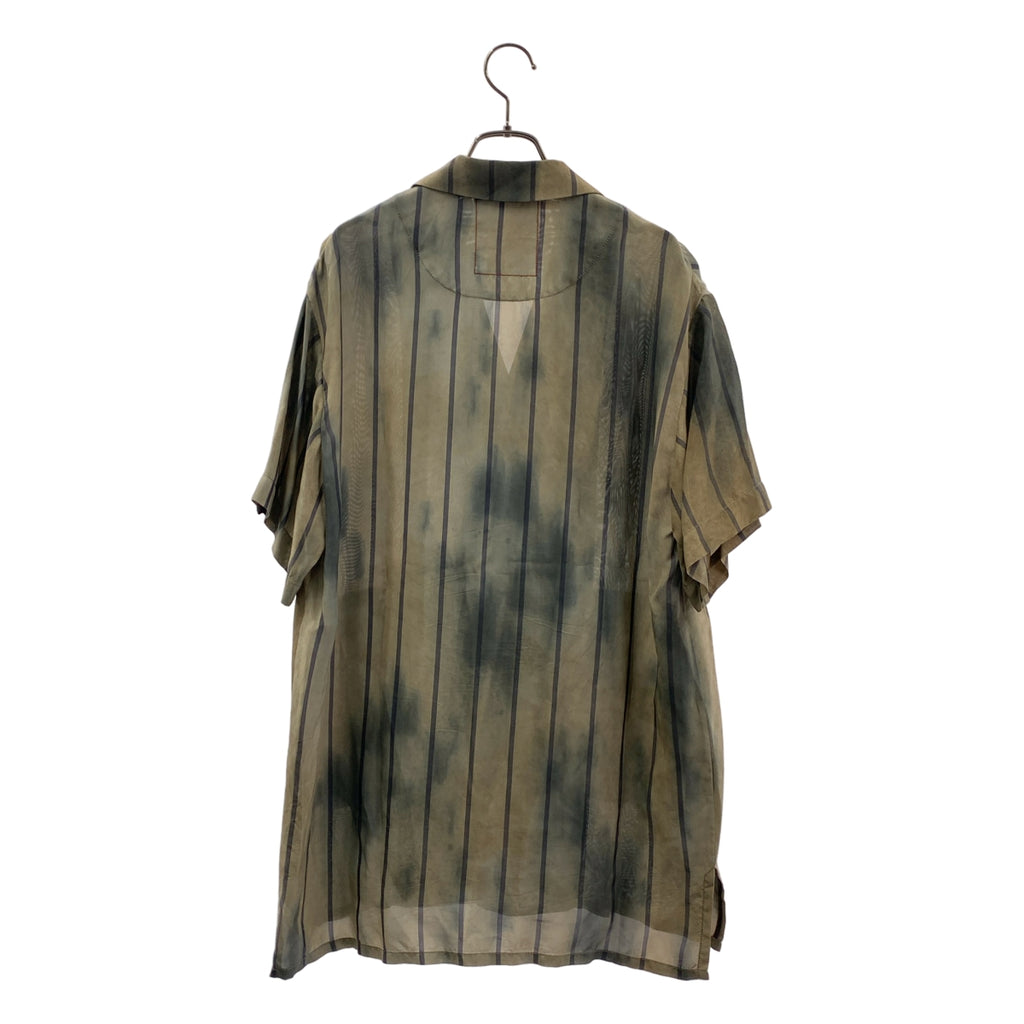 UMA WANG / ユマワン | TERRY TOP ストライプ オープンカラー シャツ | S | メンズ