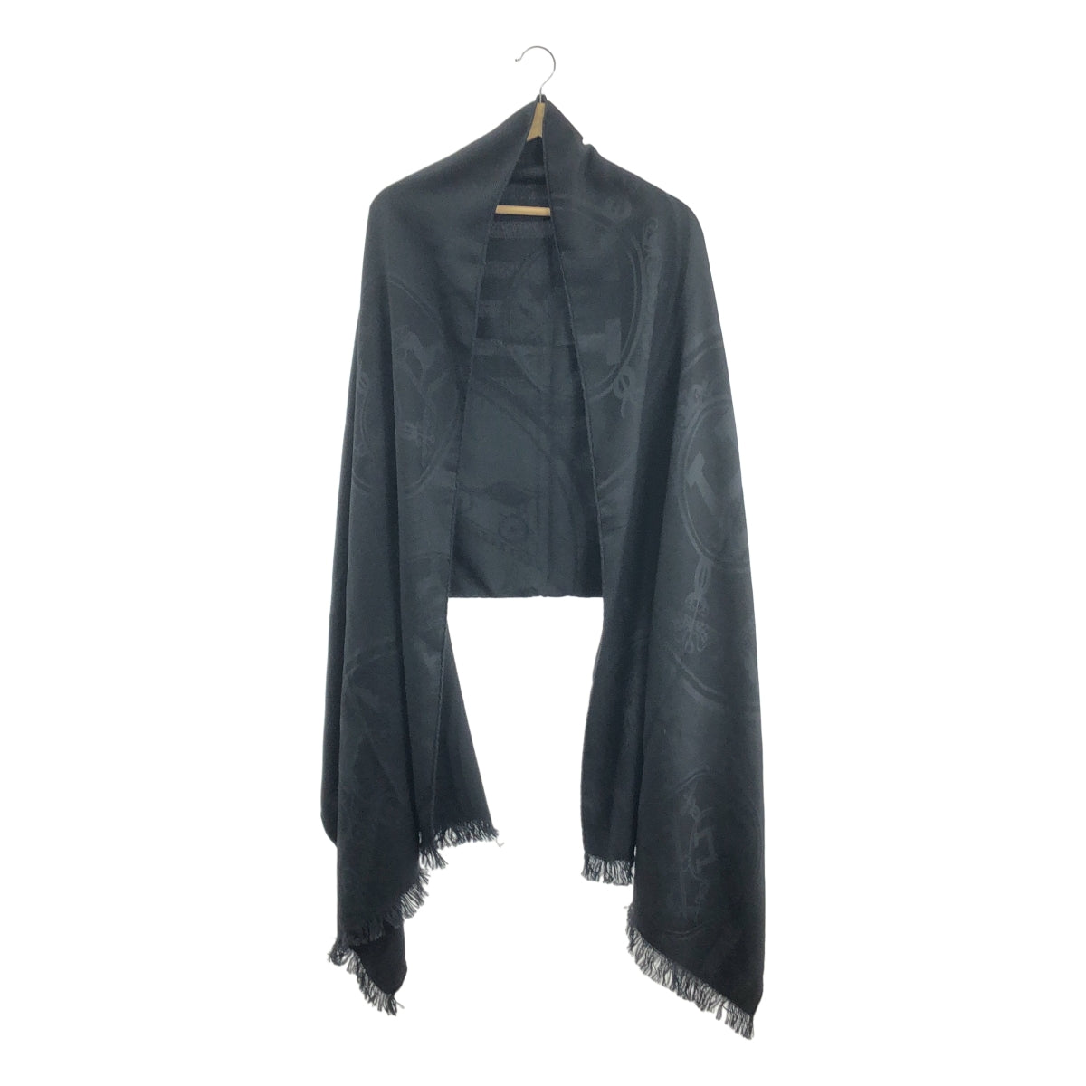 [狀況極佳] HERMES | 全新 Libris 羊絨與絲綢披肩/披肩 | 黑色