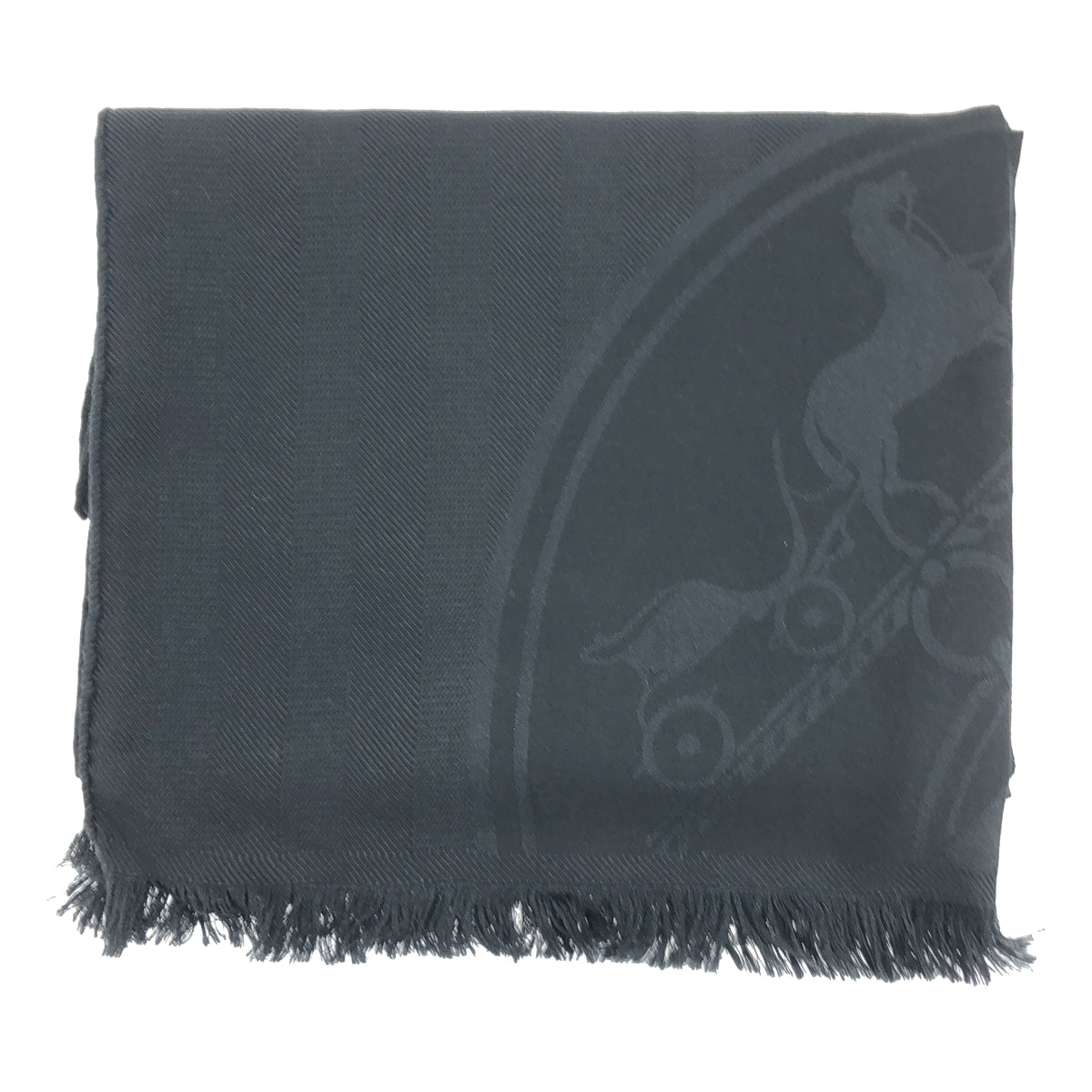 [狀況極佳] HERMES | 全新 Libris 羊絨與絲綢披肩/披肩 | 黑色