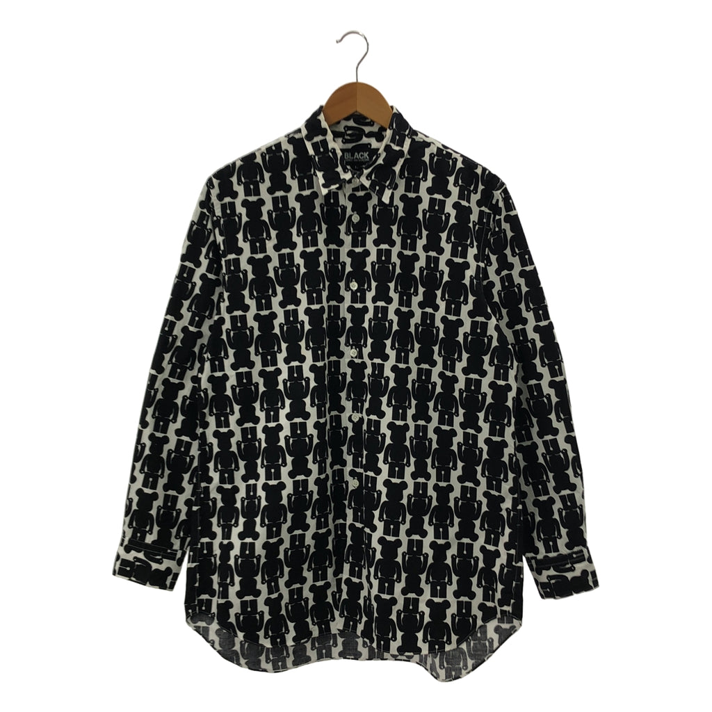 BLACK COMME des GARCONS / 블랙콤 데 갤슨 | 2009SS | × MEDICOM TOY 메디콤 토이 베어브릭 총무늬 프린트 셔츠 | L |