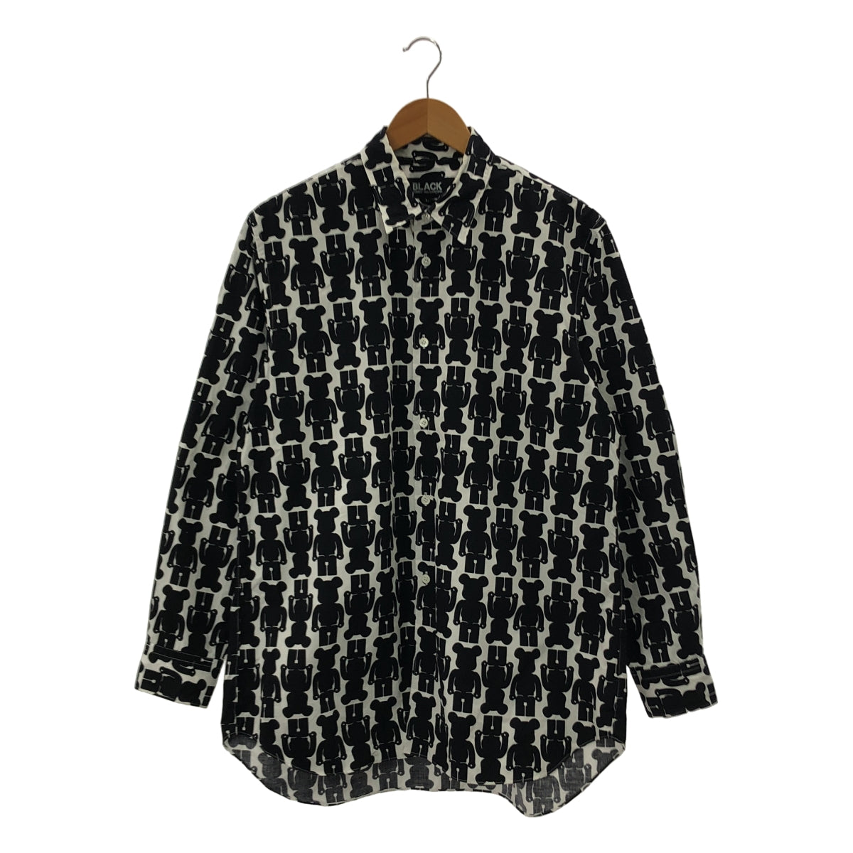 BLACK COMME des GARCONS / 블랙콤 데 갤슨 | 2009SS | × MEDICOM TOY 메디콤 토이 베어브릭 총무늬 프린트 셔츠 | L |