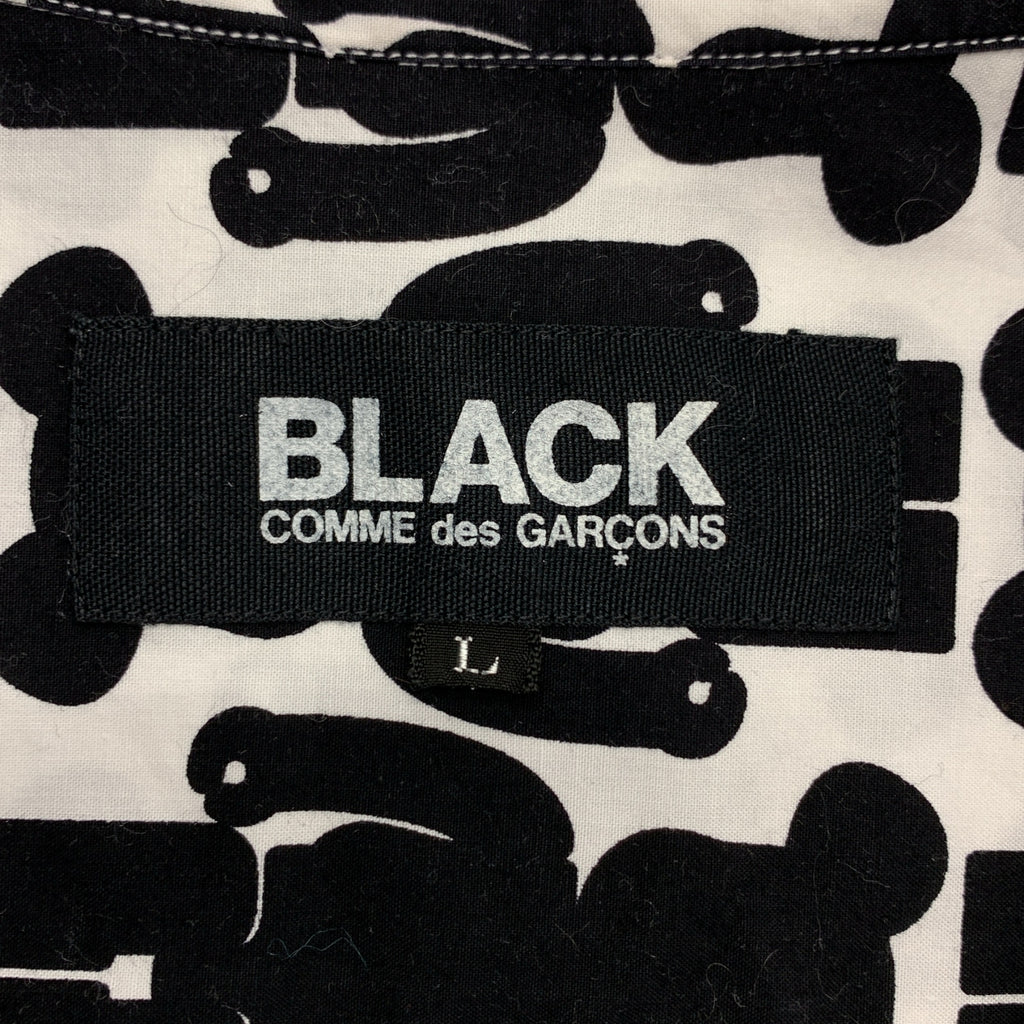 BLACK COMME des GARCONS / 블랙콤 데 갤슨 | 2009SS | × MEDICOM TOY 메디콤 토이 베어브릭 총무늬 프린트 셔츠 | L |