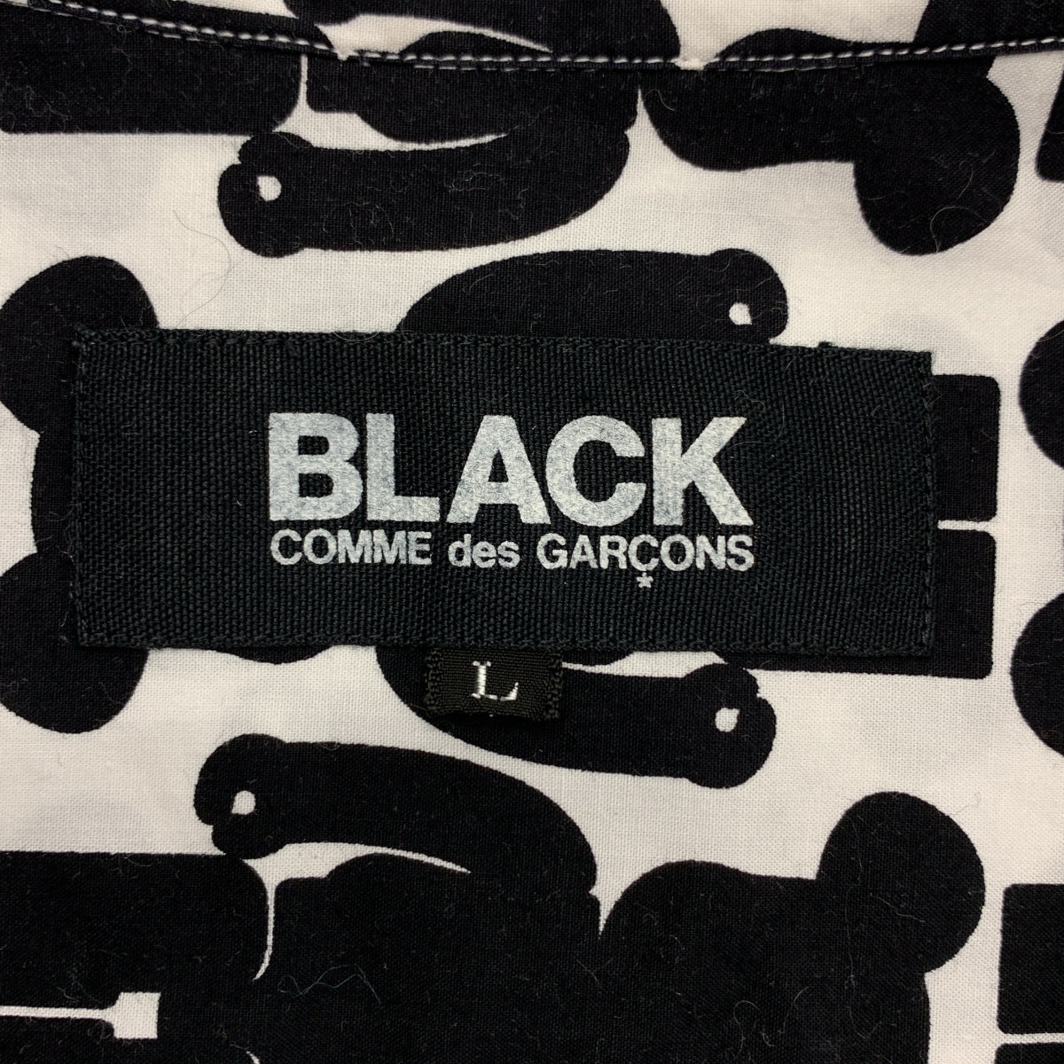 BLACK COMME des GARCONS / 블랙콤 데 갤슨 | 2009SS | × MEDICOM TOY 메디콤 토이 베어브릭 총무늬 프린트 셔츠 | L |
