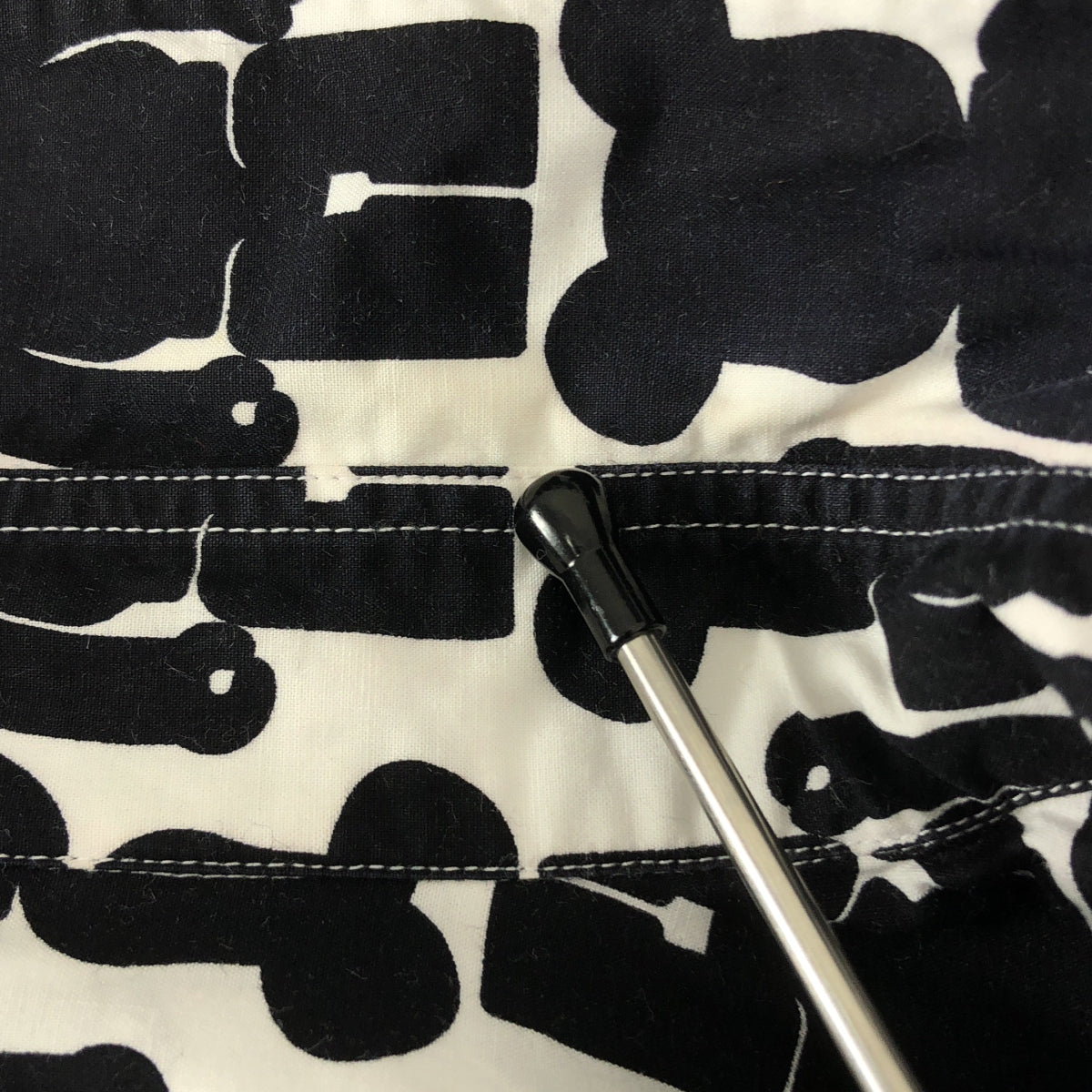 BLACK COMME des GARCONS / 블랙콤 데 갤슨 | 2009SS | × MEDICOM TOY 메디콤 토이 베어브릭 총무늬 프린트 셔츠 | L |