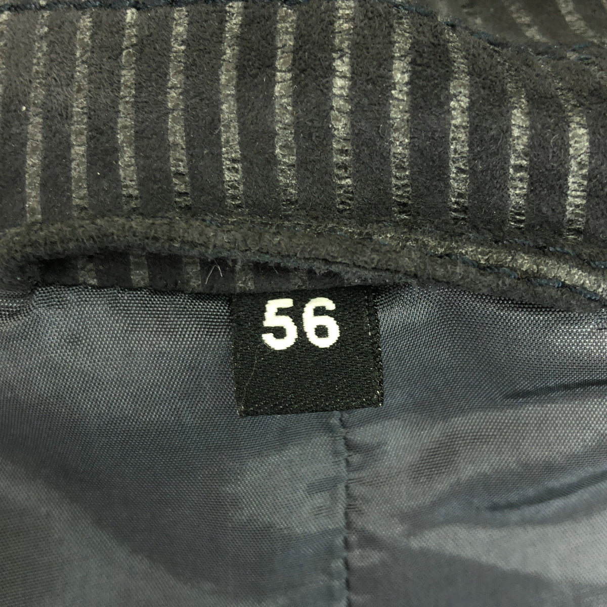 GIORGIO ARMANI / ジョルジオアルマーニ | ラムレザー ストライプ トレンチコート | 56 | ネイビー | メンズ