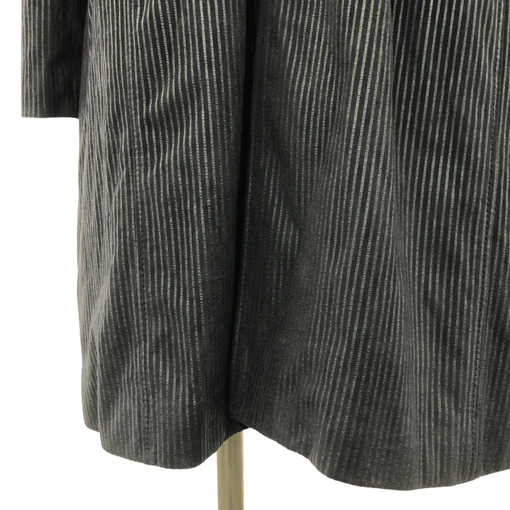 GIORGIO ARMANI / ジョルジオアルマーニ | ラムレザー ストライプ トレンチコート | 56 | ネイビー | メンズ