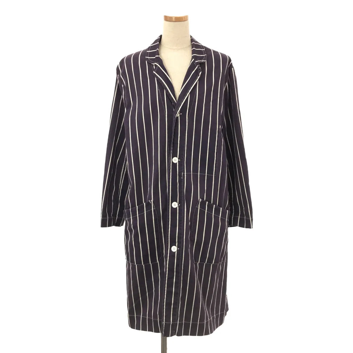 Yarmo / ヤーモ | 製品染め シングルチェスター ショップコート | L | 茄子紺 | レディース