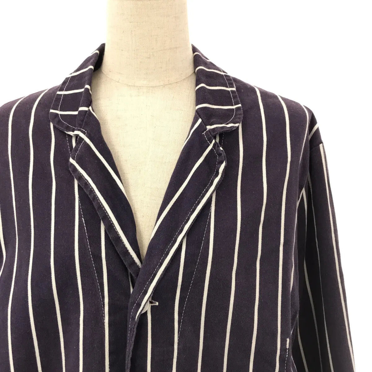 Yarmo / ヤーモ | 製品染め シングルチェスター ショップコート | L | 茄子紺 | レディース