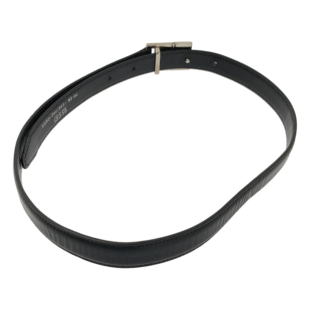 GUCCI / グッチ | ロゴ レザー ベルト | ブラック | レディース