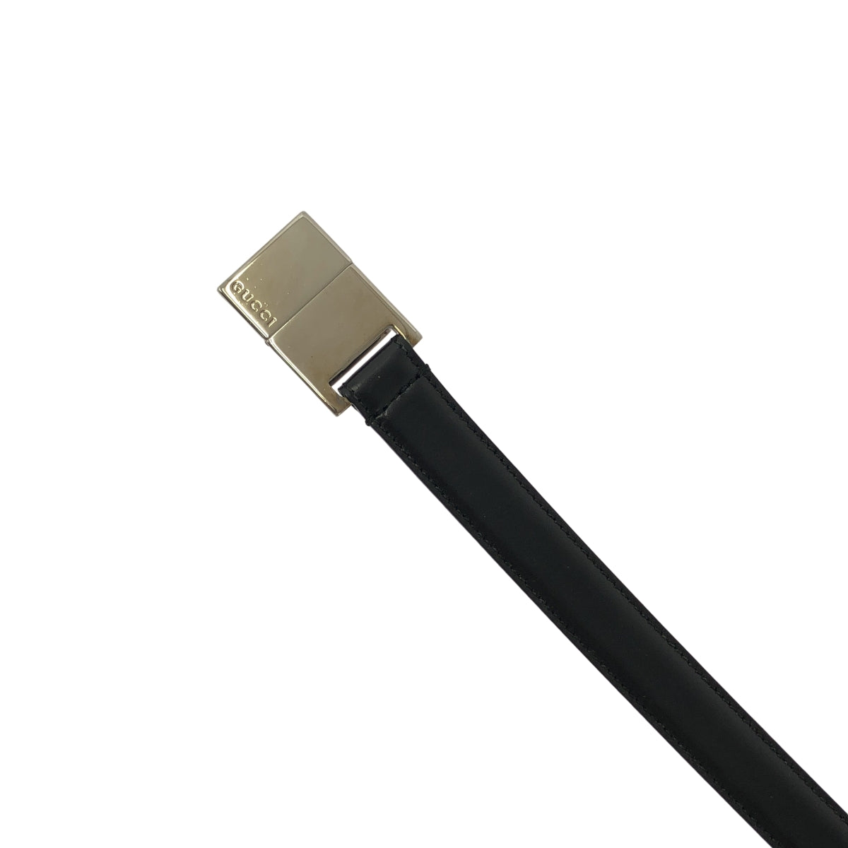 GUCCI / グッチ | ロゴ レザー ベルト | ブラック | レディース