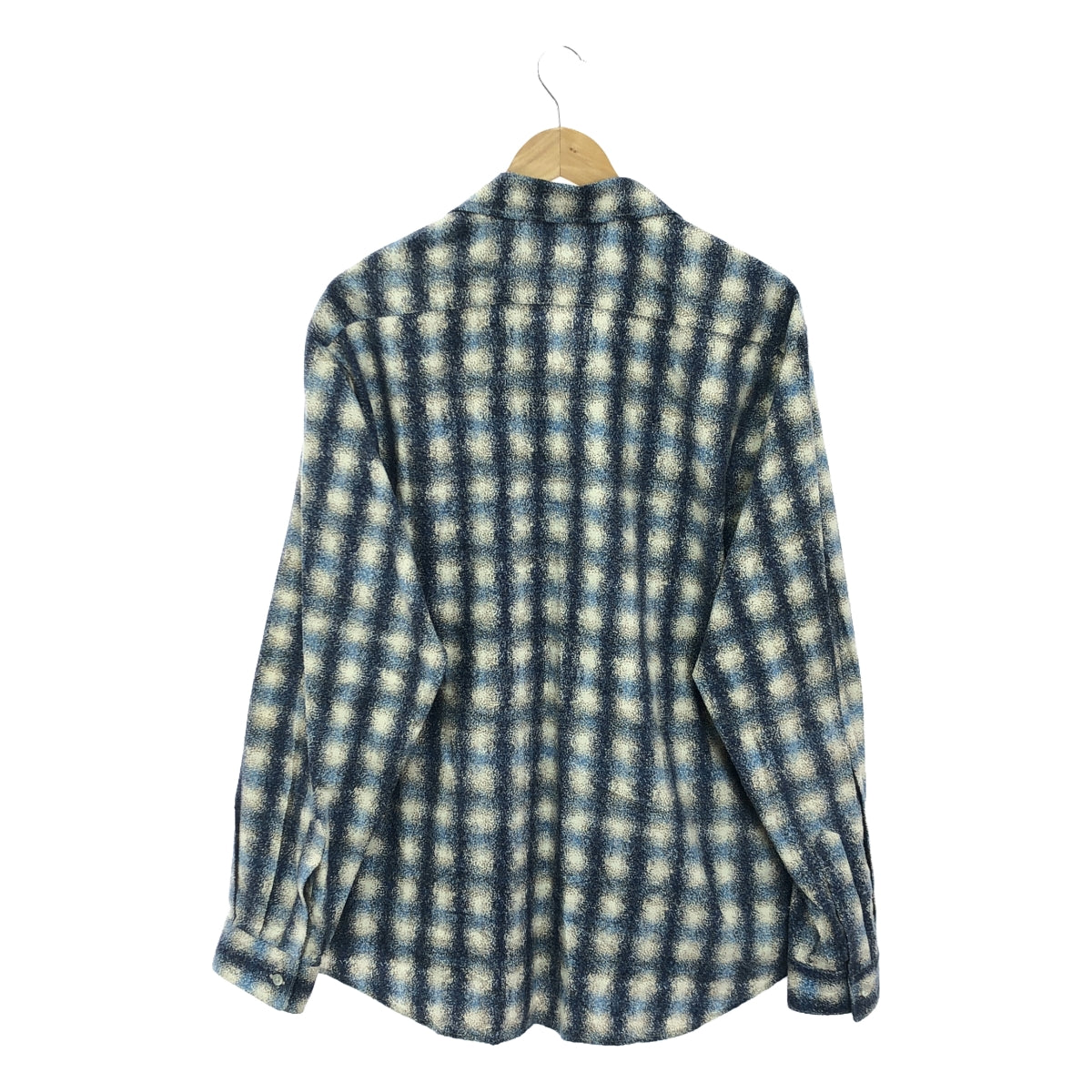 [Good Condition] NICENESS | 2024SS | KURT Printed Silk Flannel Check Shirt | M | Blue | Men's