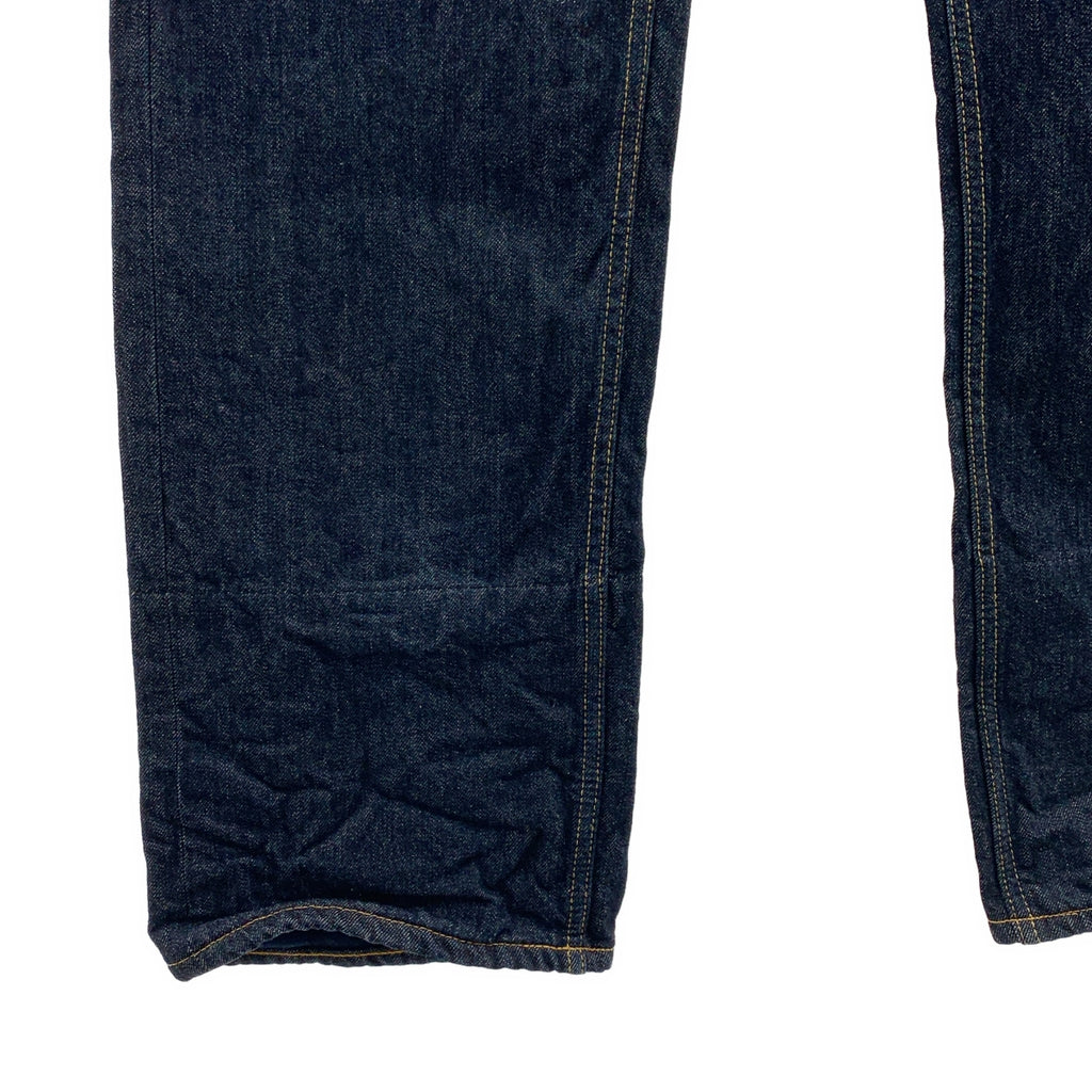 JUNYAWATANABE COMMEdesGARCONS MAN / 준야와타나베만 | 2013AW | × Levi's / 리바이스 가죽 패치 롤업 체크 데님 팬츠 | L | 인디고 | 남성