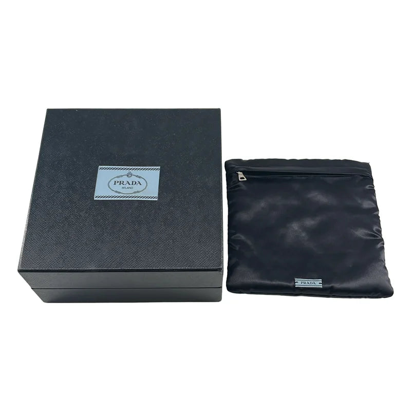 PRADA / プラダ | サフィアーノ レザー フラワーヘアバンド |