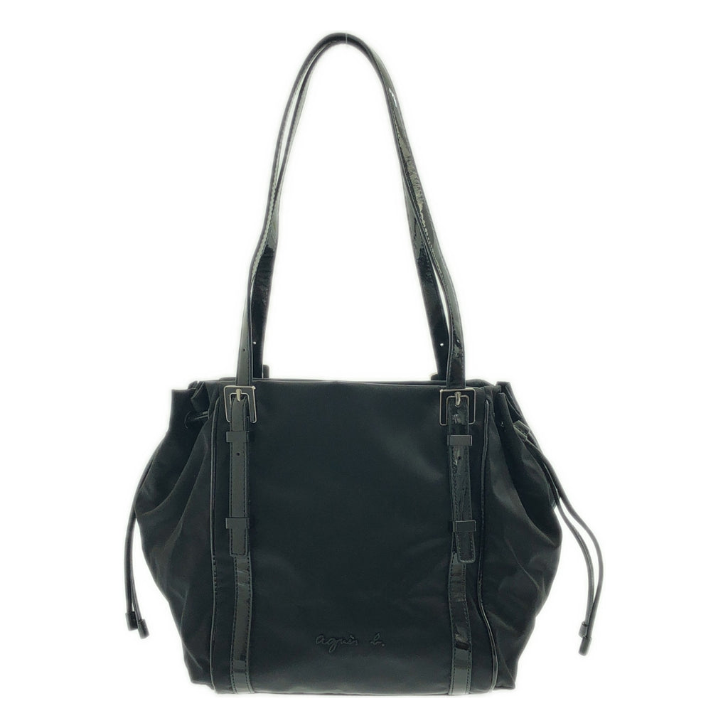 Agnes b. / アニエスベー | ナイロン ロゴ ハンド トートバッグ | ブラック | レディース