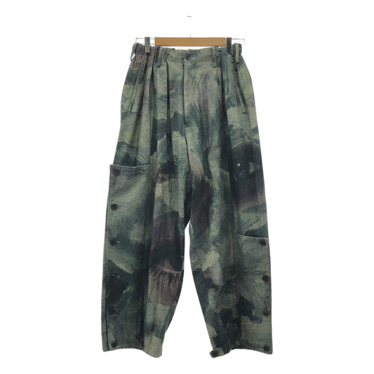 YOHJI YAMAMOTO POUR HOMME / ヨウジヤマモトプールオム | 2021SS | 脇釦絵 総柄 ドローストリング ワイド パンツ | 2 | メンズ