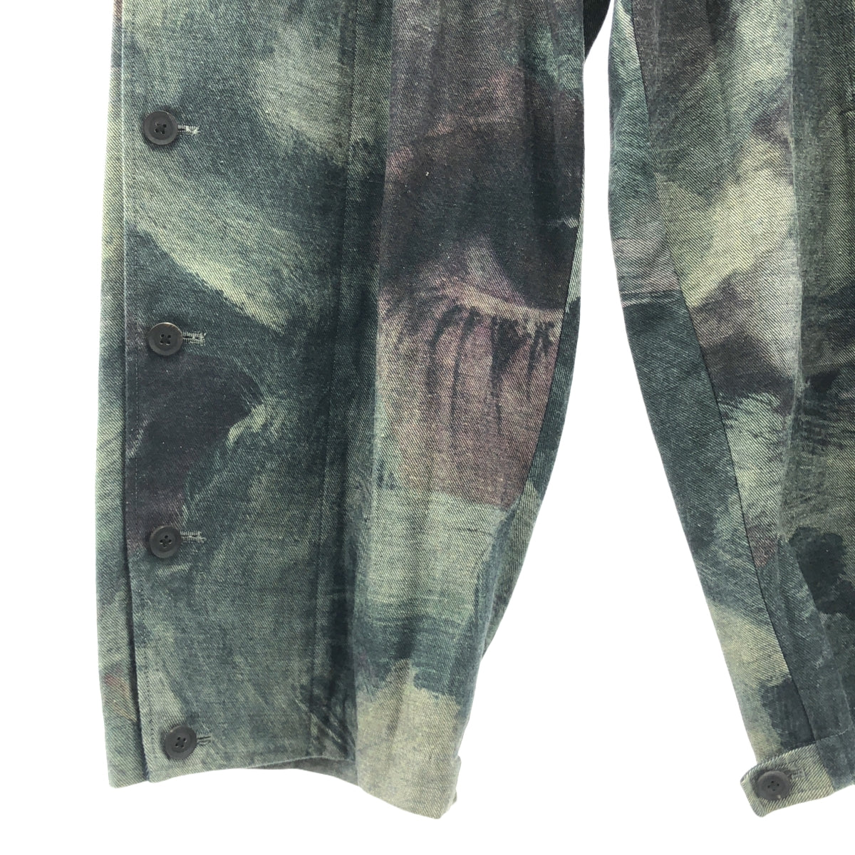 YOHJI YAMAMOTO POUR HOMME / ヨウジヤマモトプールオム | 2021SS | 脇釦絵 総柄 ドローストリング ワイド パンツ | 2 | メンズ