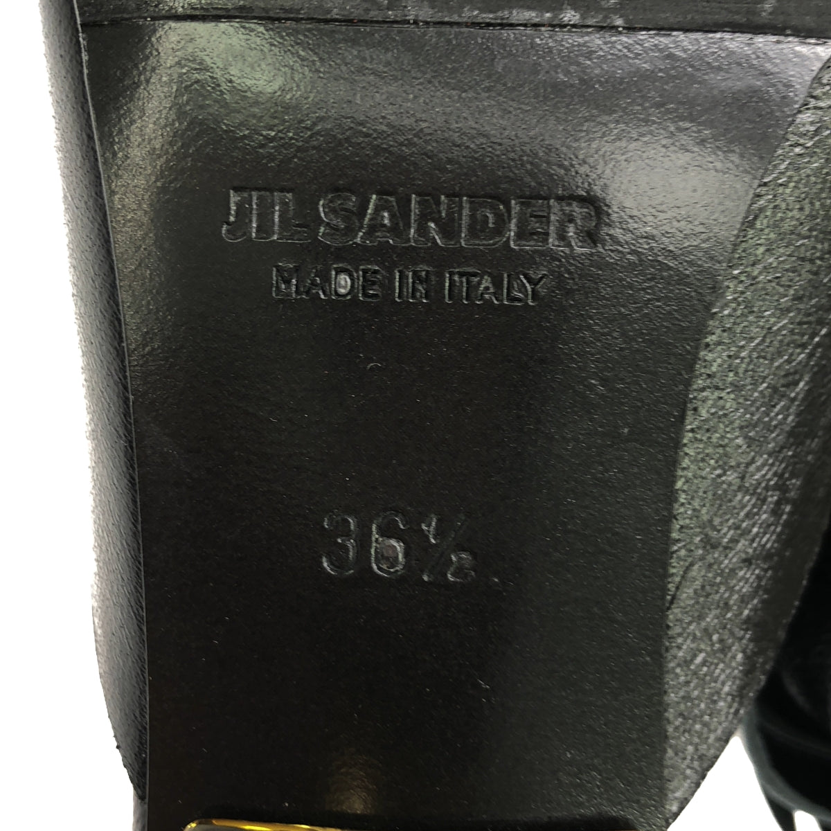 【미품】 JIL SANDER / 질 썬더 | 2022SS | 가죽 프린지 슬링 백 클리어 힐 펌프스 | 36 1/2 | 블랙 | 여성