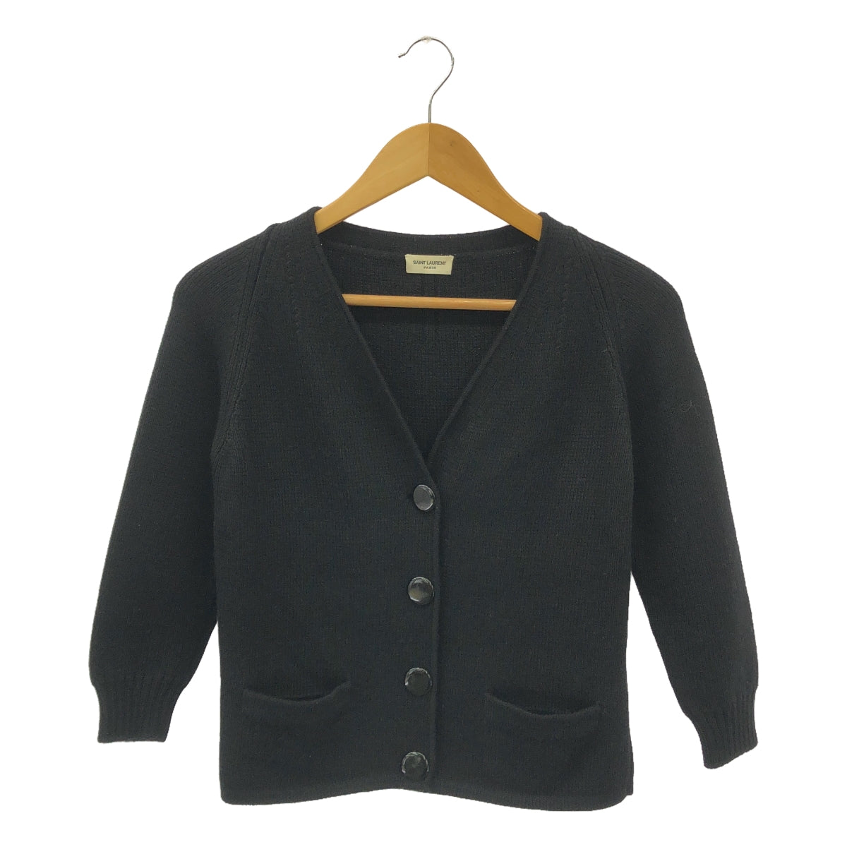 SAINT LAURENT PARIS | 2014 | Eddie Wool V-neck Cardigan | XS | Black | Women's