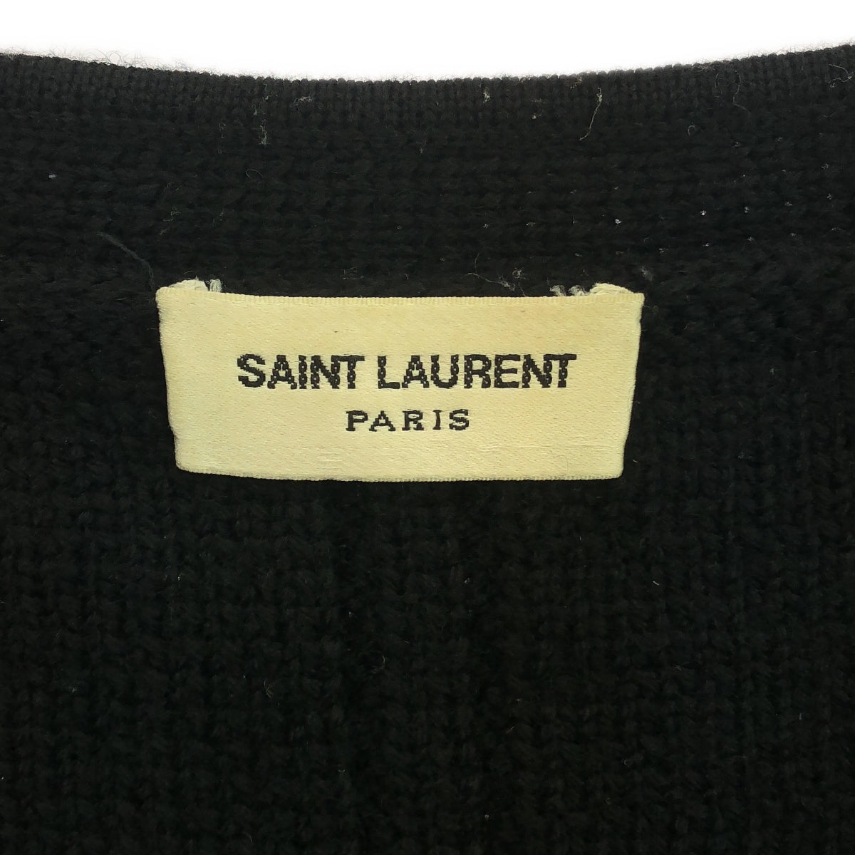 SAINT LAURENT PARIS | 2014 | Eddie Wool V-neck Cardigan | XS | Black | Women's