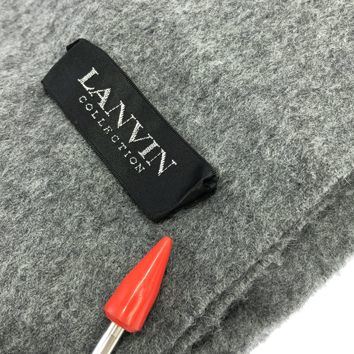 LANVIN COLLECTION / ランバンコレクション | 大判 ストール マフラー | グレー | レディース