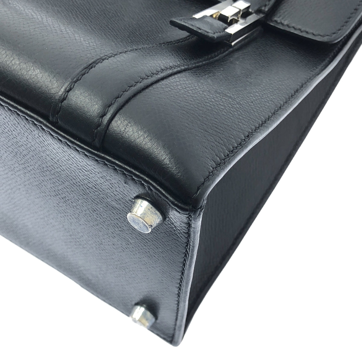 HERMES / 헤르메스 | 드래그 32 G 각인 실버 브래킷 핸드백 | 블랙 | 여성