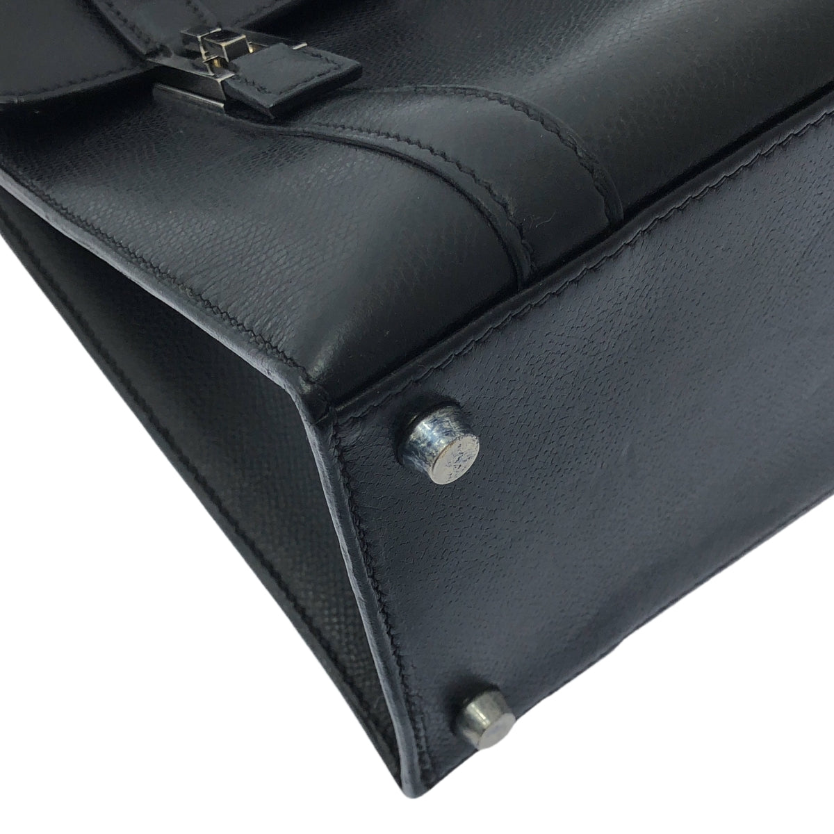 HERMES / 헤르메스 | 드래그 32 G 각인 실버 브래킷 핸드백 | 블랙 | 여성