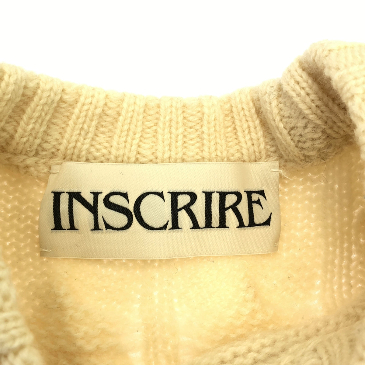 INSCRIRE - INSCRIRE / アンスクリア | ウール ケーブル編み ニット | F | アイボリー | レディース INSCRIRE / アンスクリア | ウール ケーブル編み ニット | F