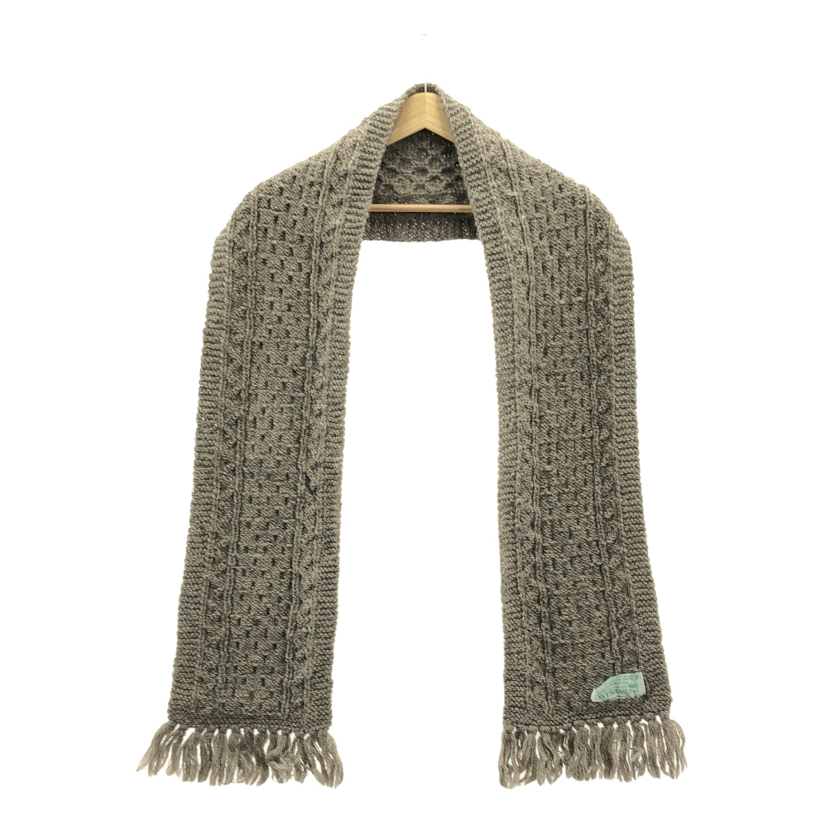 INVERALLAN / インバーアラン | ウール ケーブル編み マフラー | ライトブラウン | メンズ