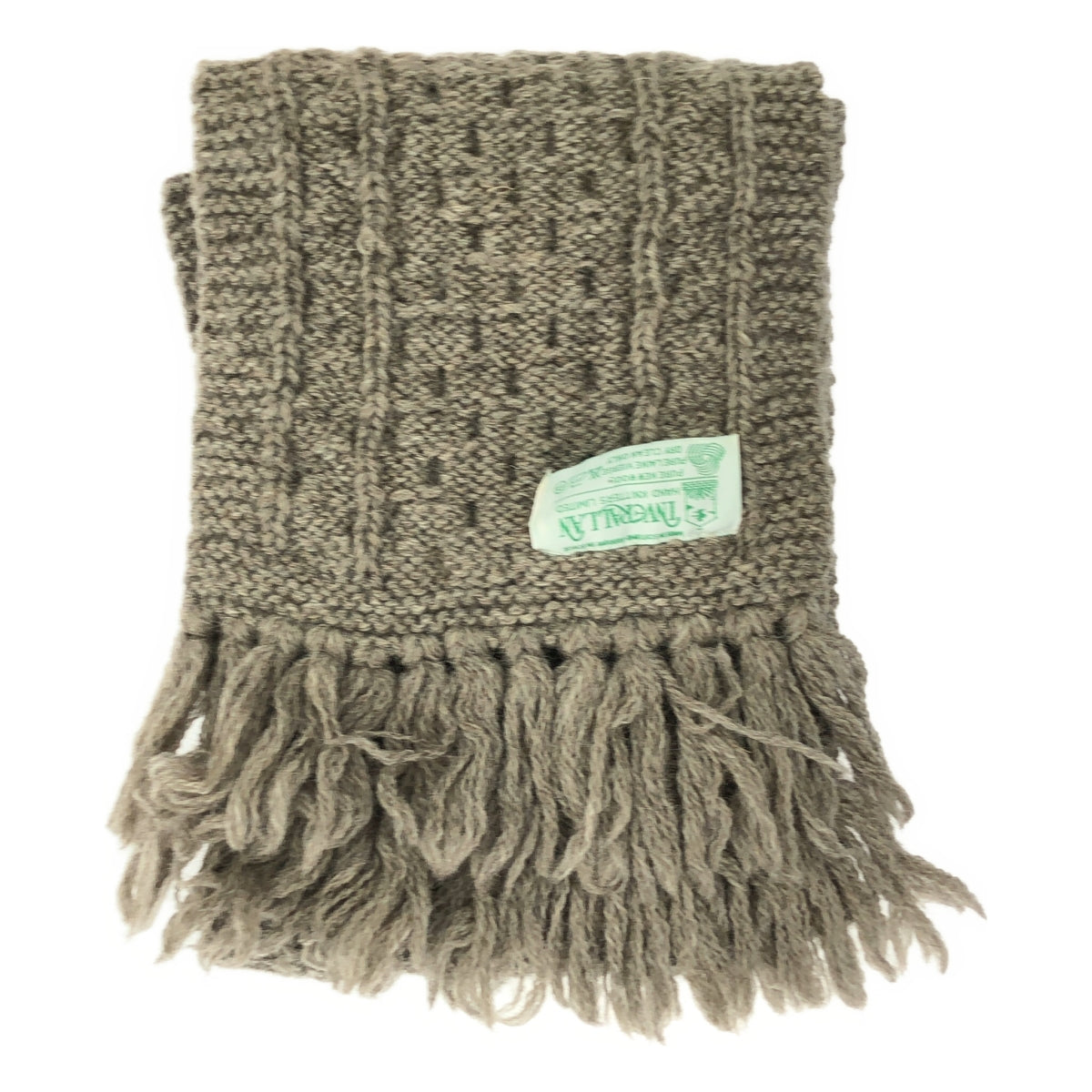 INVERALLAN / インバーアラン | ウール ケーブル編み マフラー | ライトブラウン | メンズ