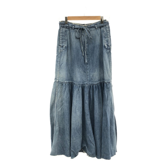 NOWOS | Denim skirt | Cut-off denim tiered skirt | S | Indigo | Women's