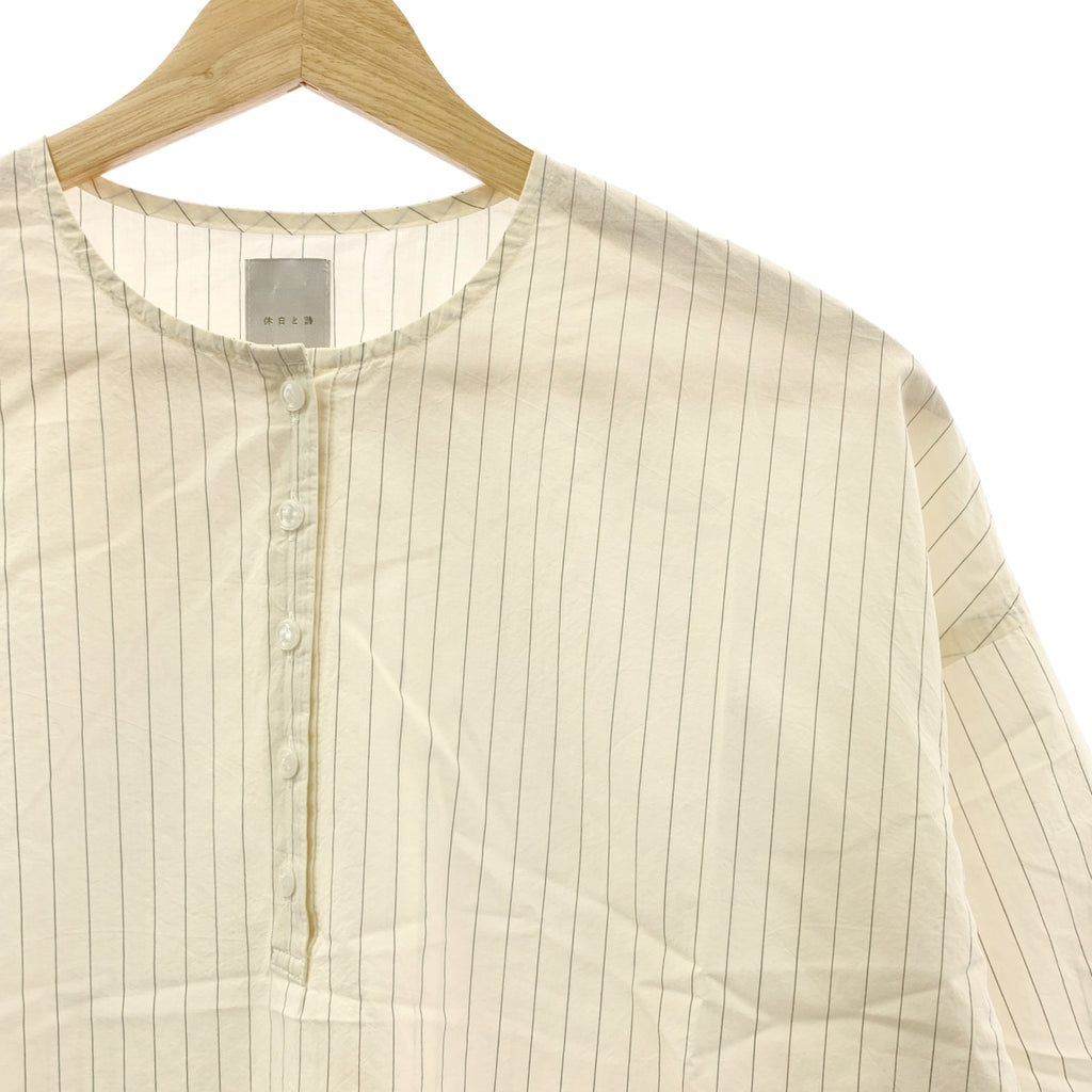 휴일과 시 / 큐지츠 토우타 | 노 컬러 스트라이프 블라우스 | F | 여성