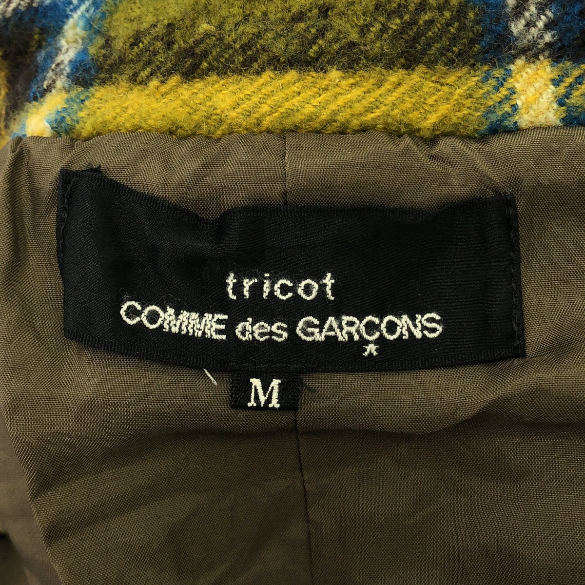 tricot COMME des GARCONS | 2006AW | 羊毛縮水格紋圓領單層大衣 / 全襯裡 | M | 女款