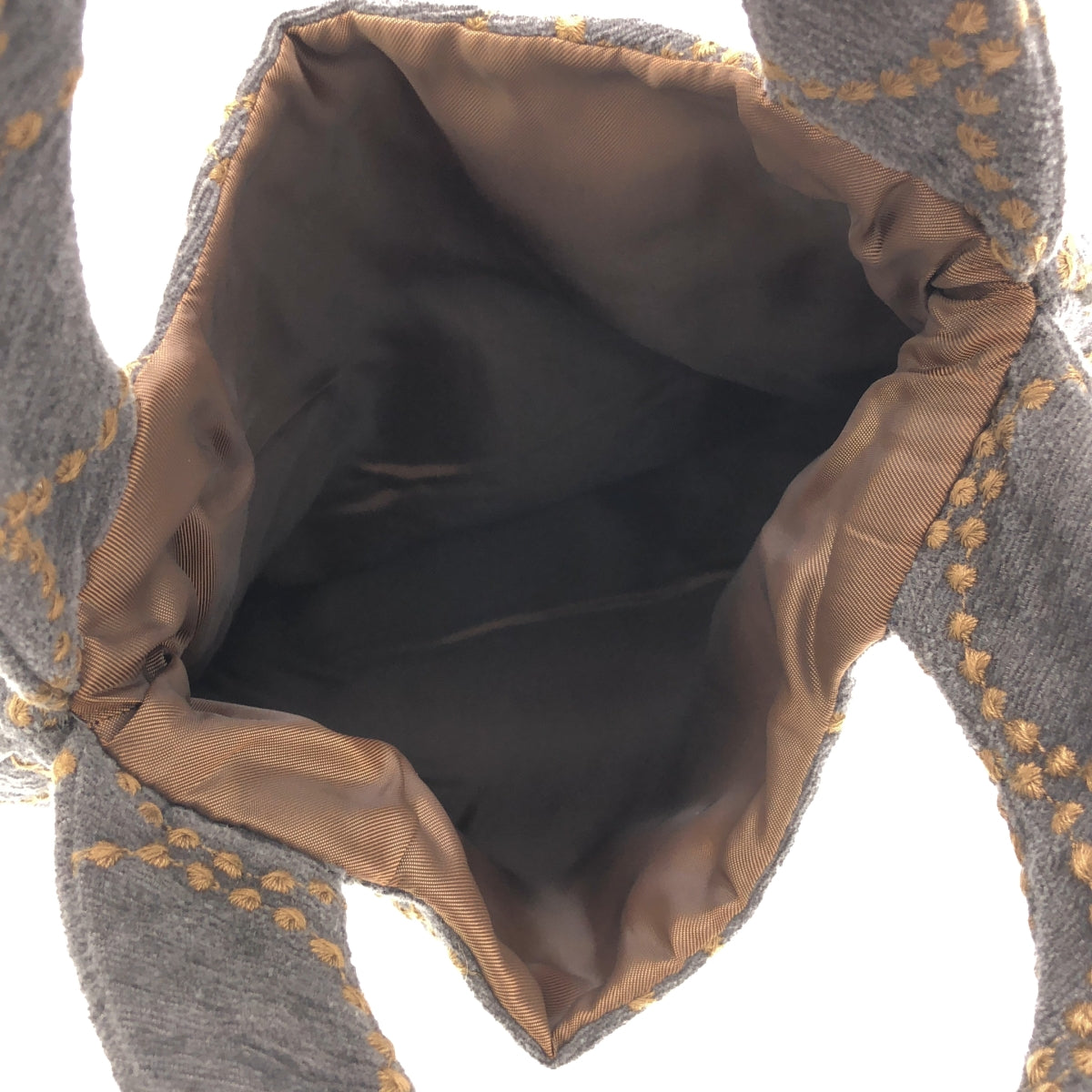 【美品】  mina perhonen / ミナペルホネン | tambourine タンバリン 刺しゅう ウール混 エッグ ハンドバッグ | グレー | レディース