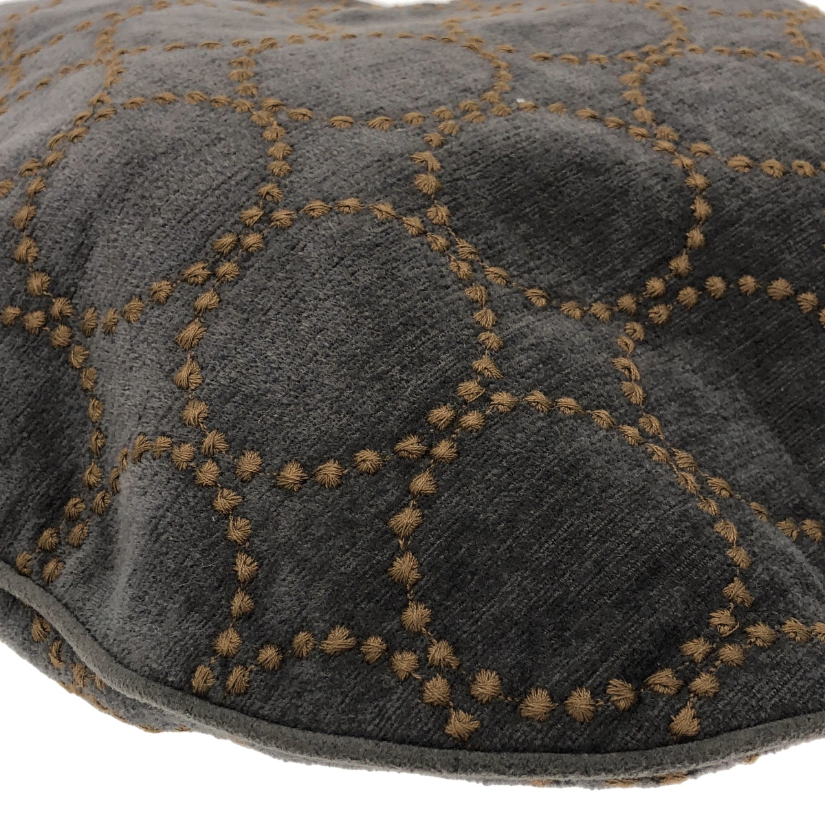 [狀況極佳] mina perhonen | 鈴鼓刺繡羊毛混紡蛋形手提包 | 灰色 | 女款