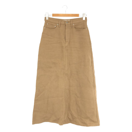 UNION LAUNCH | Linen Flare Skirt | Size 28 | Beige | Women's