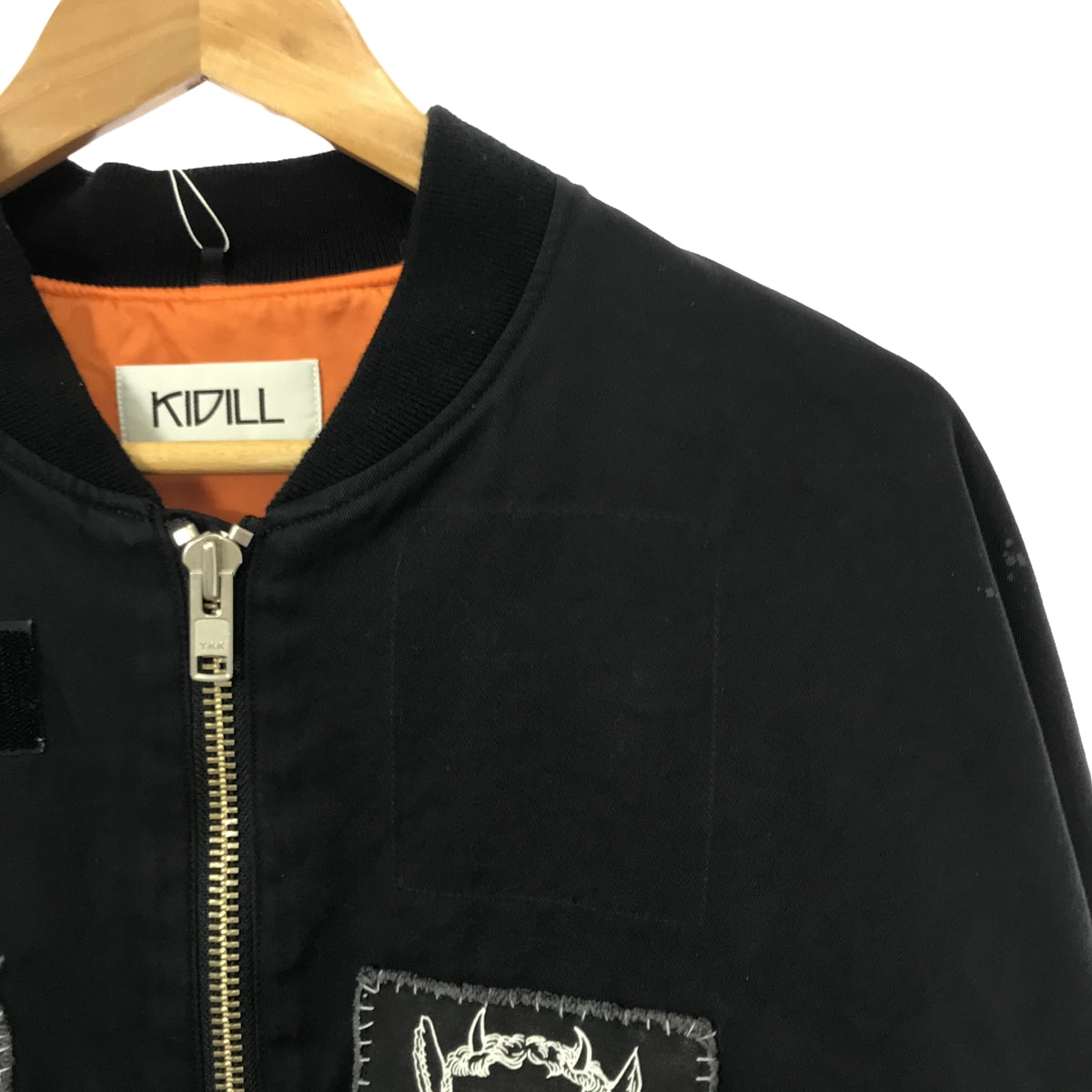 【美品】  KIDILL / キディル | PATCH MA-1 JACKET ジャケット | F | ブラック | メンズ