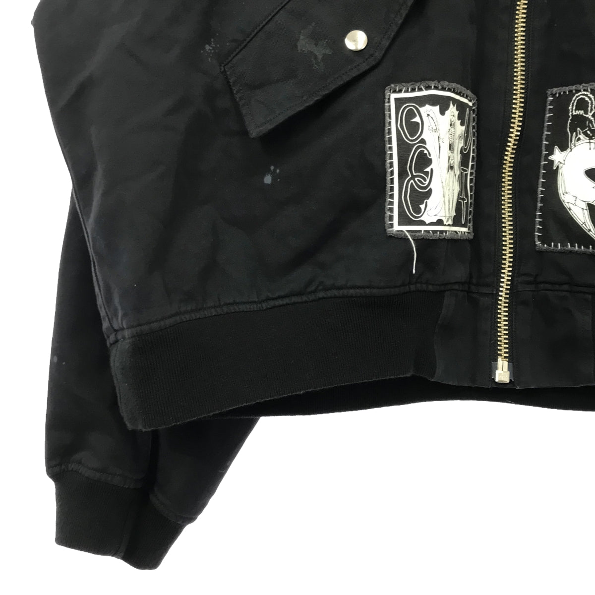 【美品】  KIDILL / キディル | PATCH MA-1 JACKET ジャケット | F | ブラック | メンズ